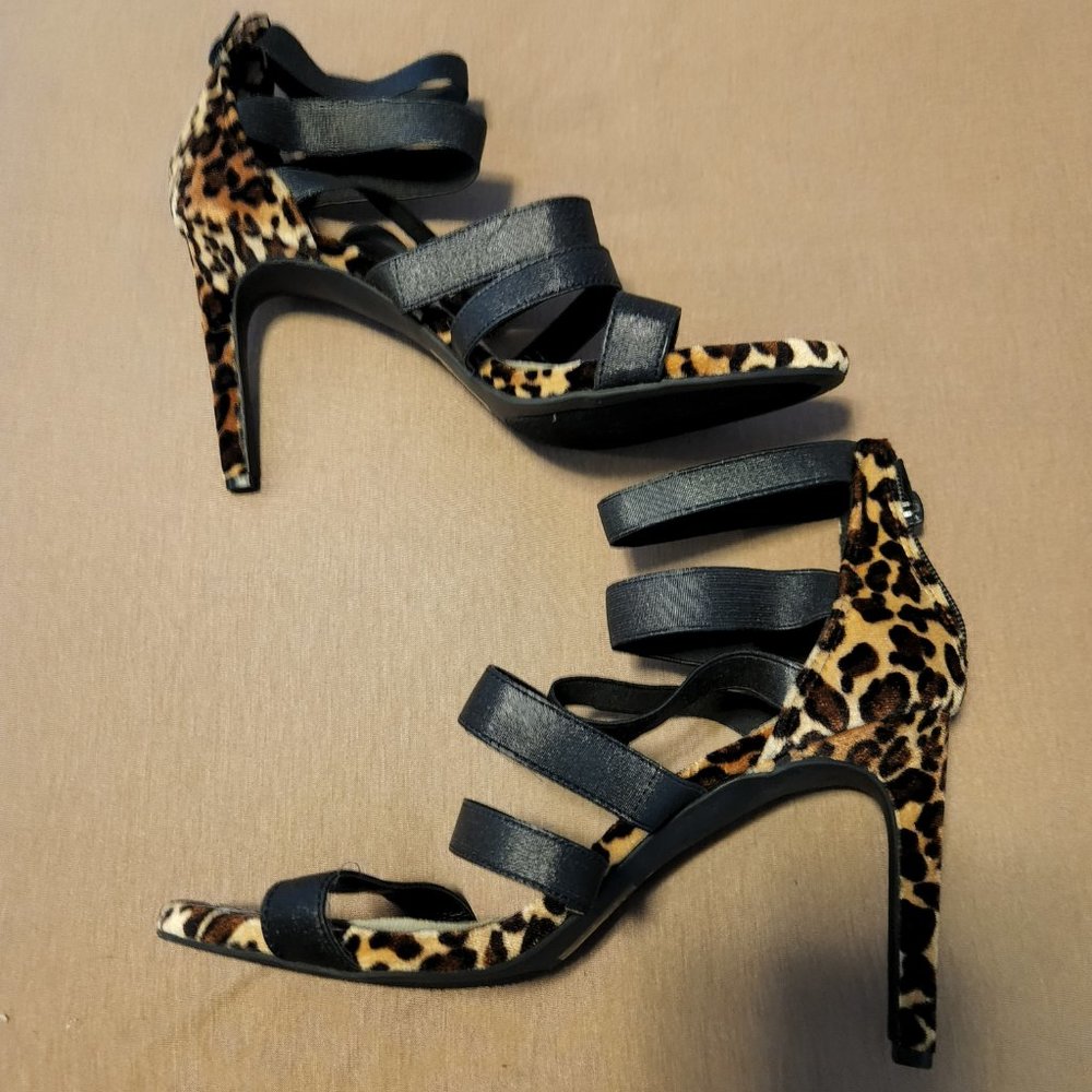 Women's Strappy Leopard Print High Heels